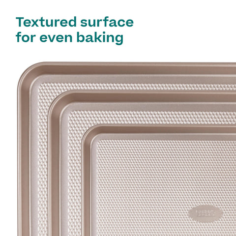 Baker's Secret edge close-up highlighting extra-thick reinforced construction