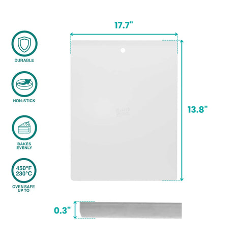 Baker's Secret close-up edge highlighting thickness and warp resistance for consistent results