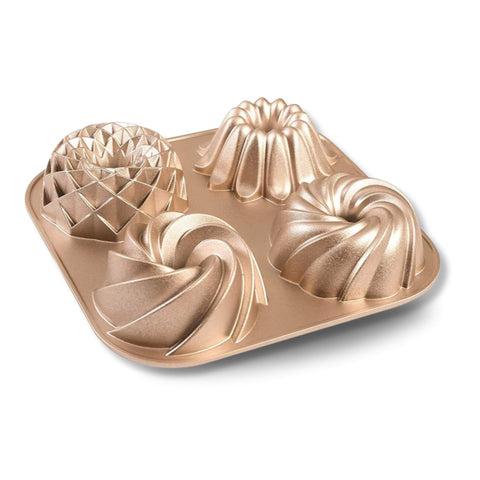 Baker's Secret front packaging showing four mini fluted pans and brand