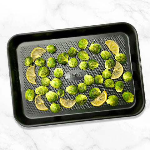 Baker's Secret product label close-up highlighting safe nonstick
