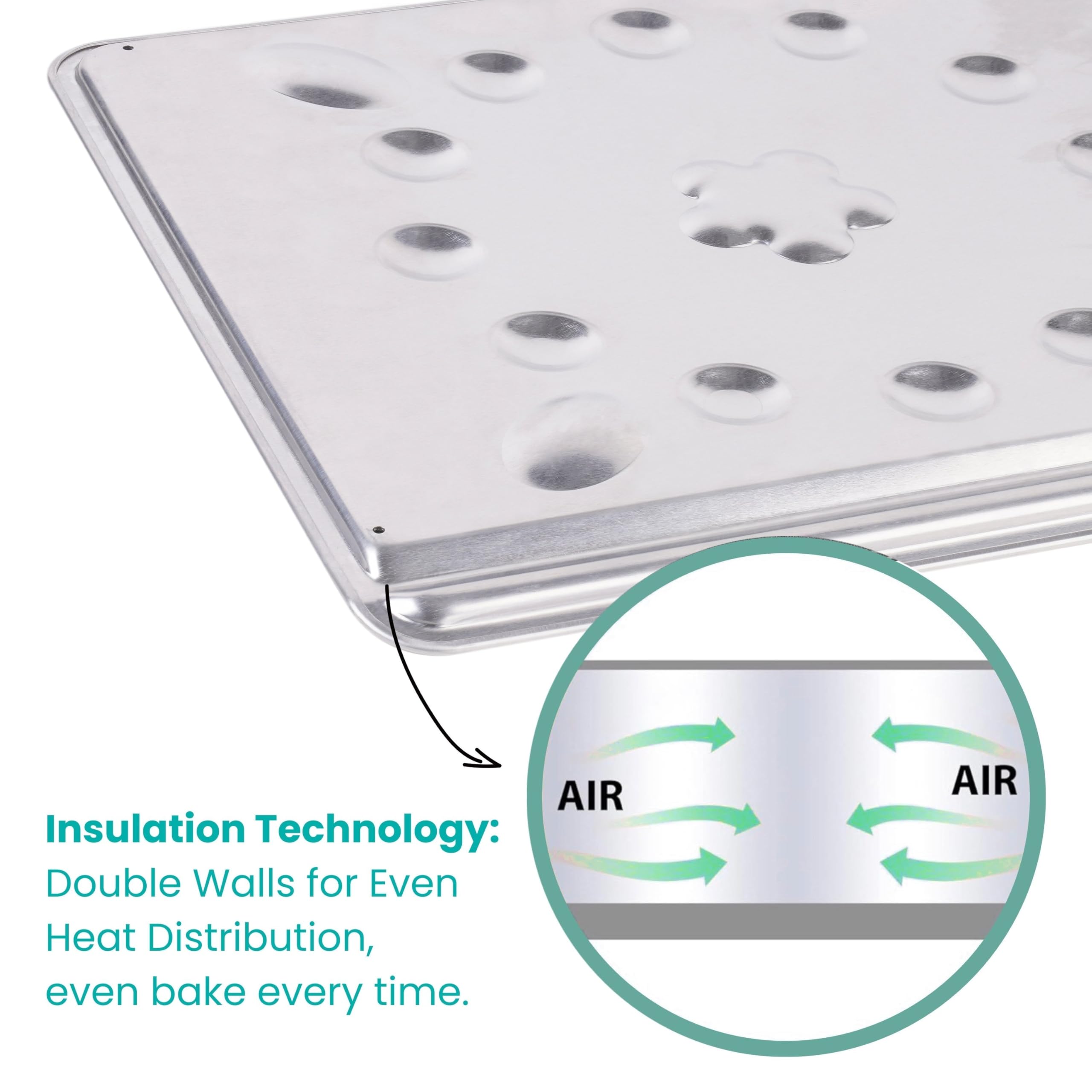 Baker's Secret product label reading Natural Collection and 100% recycled aluminum advantage