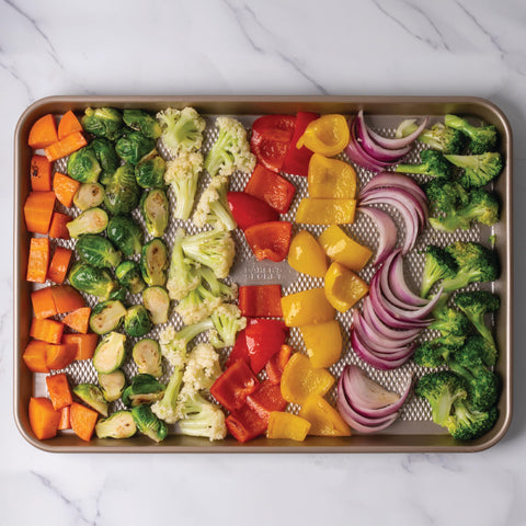 Baker's Secret baking sheets on kitchen counter showcasing everyday use