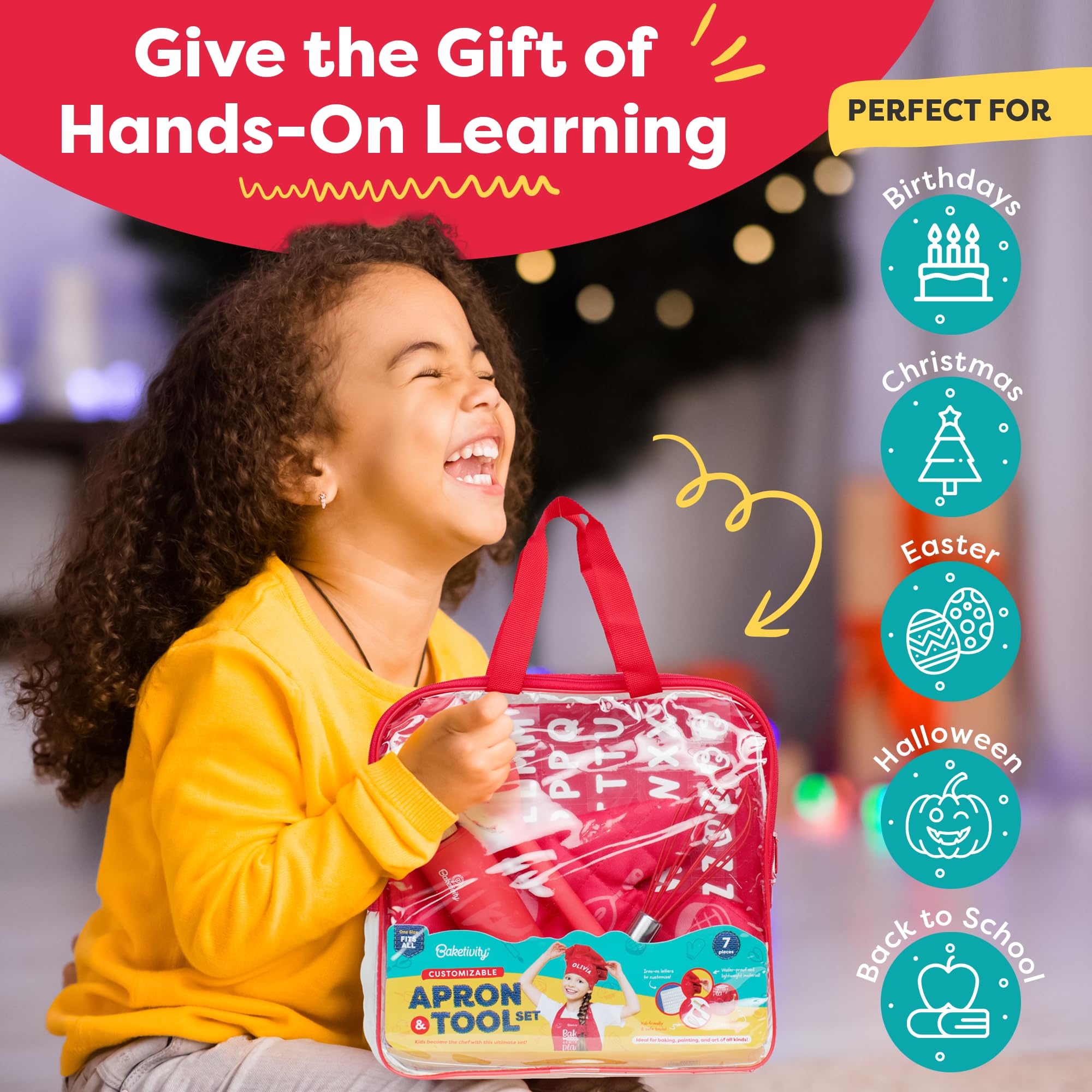 Baketivity oven mitt and spatula pair showing safe handling and practical use