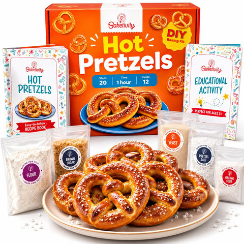 Baketivity front packaging showing kit and family-friendly design, encourages easy baking