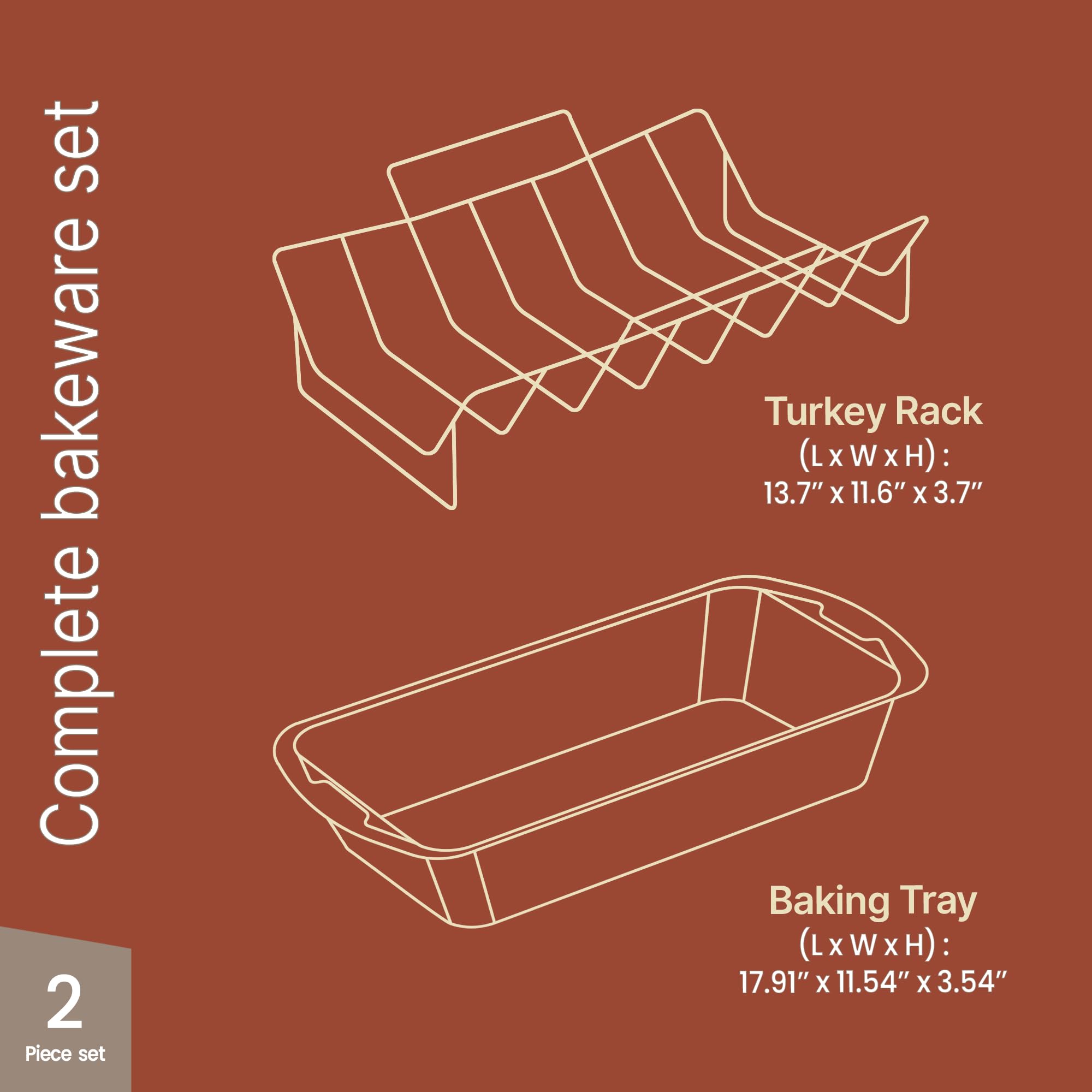 BAKKEN rack detail lifted inside pan helping airflow for even browning benefit