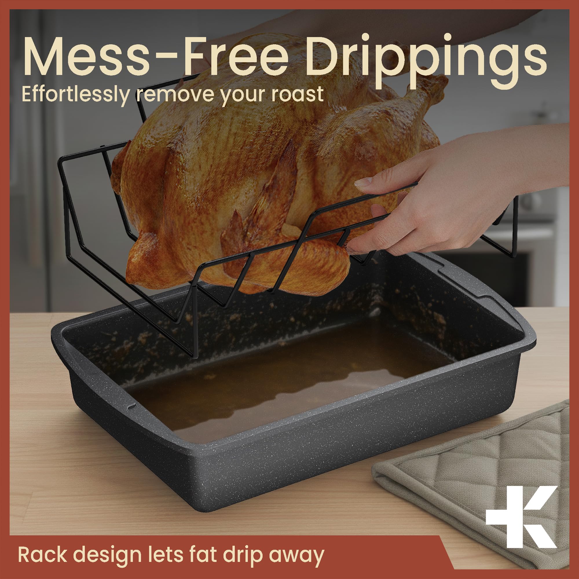 BAKKEN roaster with casserole on table showcasing family-size serving convenience