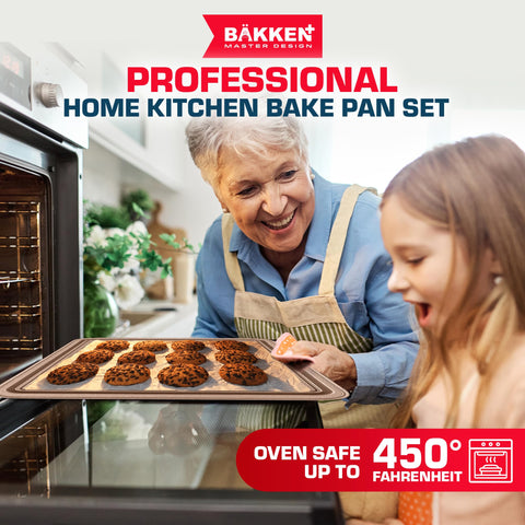 BAKKEN nested pans demonstrating stackable storage and space-saving advantage