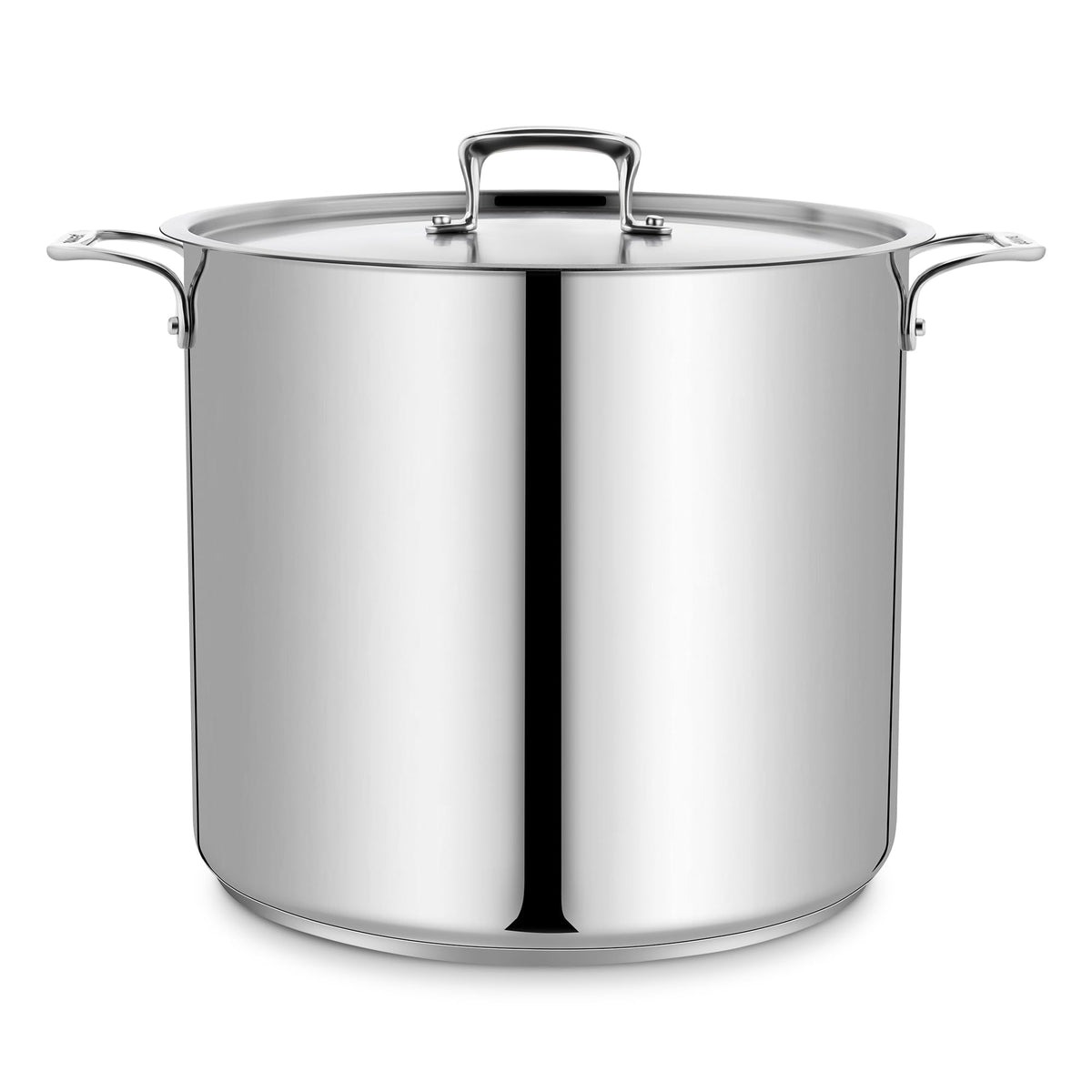 Bakken- Swiss stockpot front view showing capacity and polished finish for stylish cooking