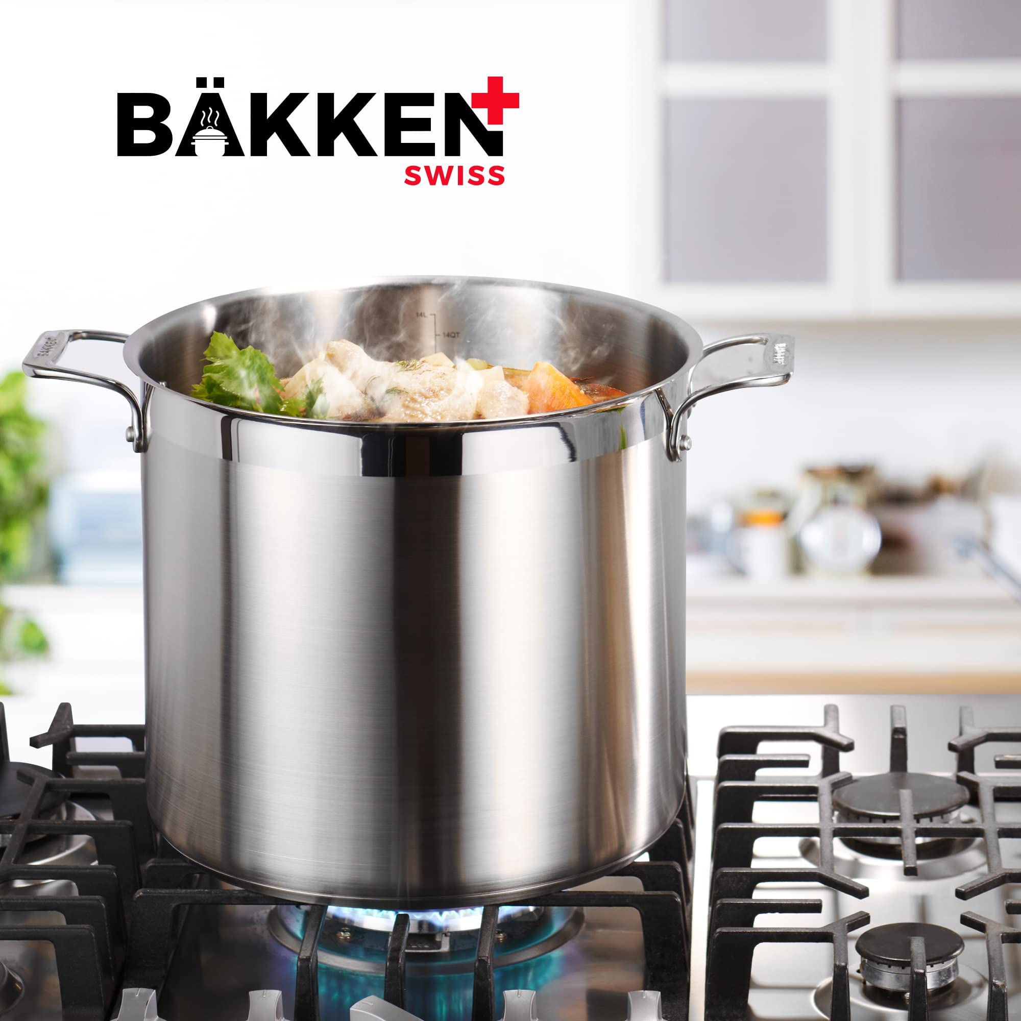 Bakken- Swiss stockpot inside oven highlighting oven-safe use up to 500°F (260°C)
