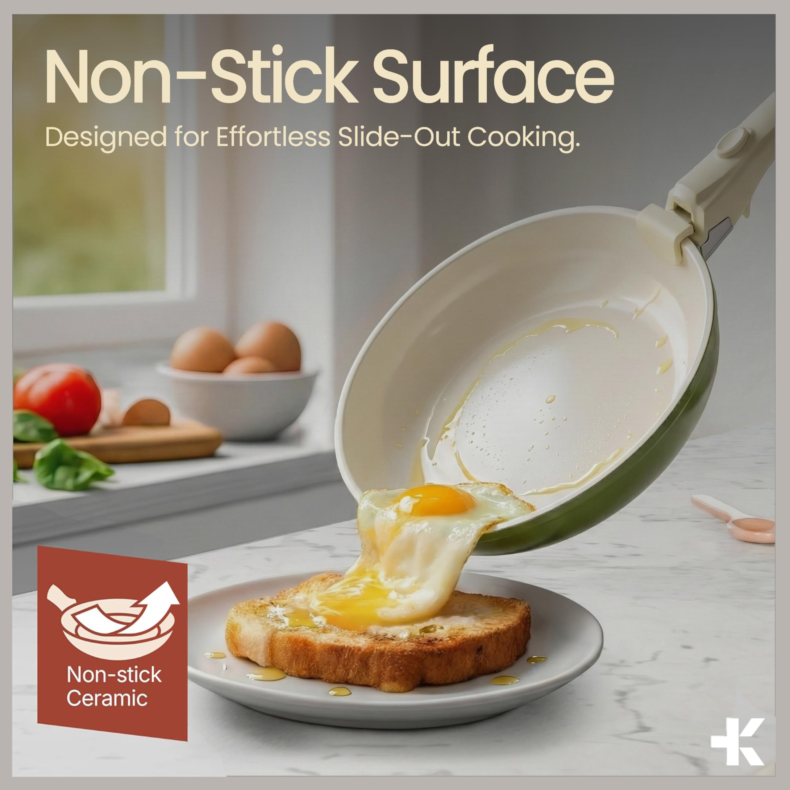 BAKKENMASTER ceramic-granite interior close-up showing smooth nonstick surface