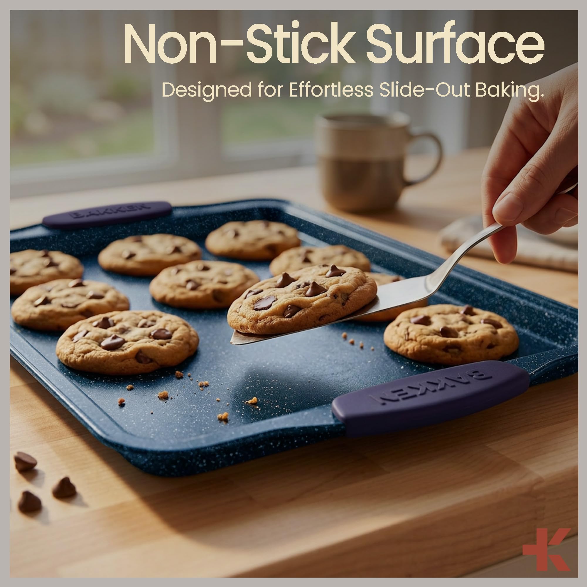 BAKKENMASTER muffin pan filled with fresh muffins showing consistent results