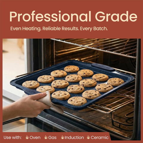 BAKKENMASTER marble nonstick surface detail for easy food release and cleanup