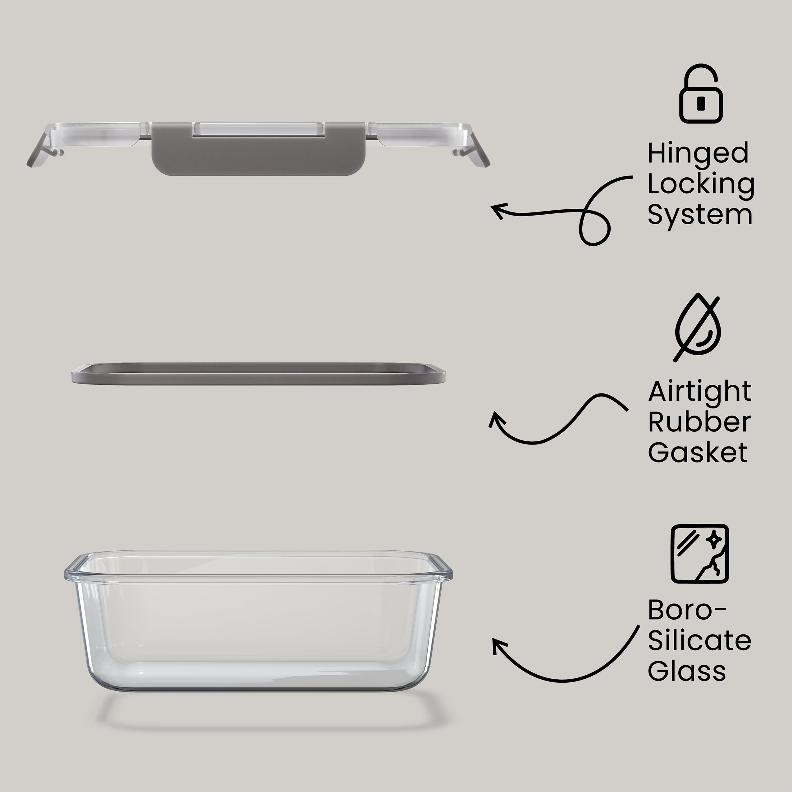 BAKKENMASTER glass dish on table showing oven-to-table convenience