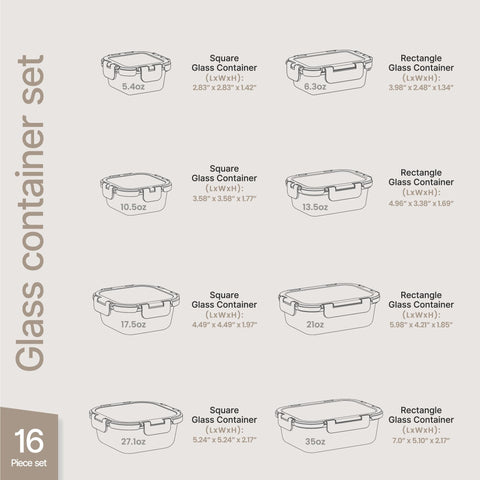 BAKKENMASTER assorted container sizes laid out for portioning benefit