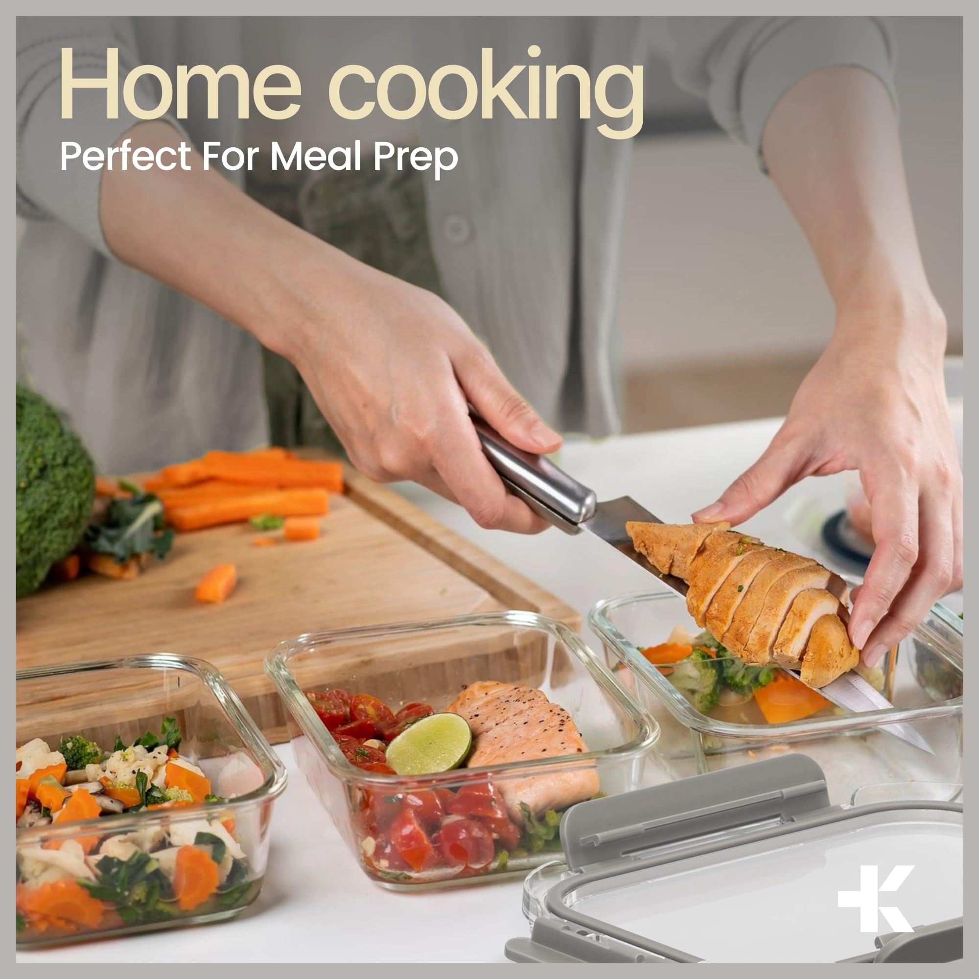 BAKKENMASTER square container with salad showing freshness and portability