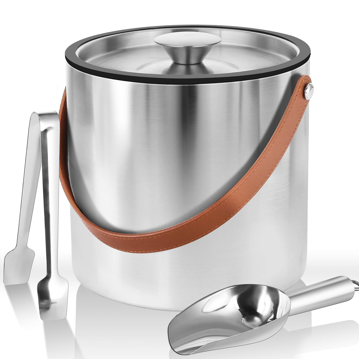 Bakpoco front view ice bucket showing sleek design and sturdy build benefit presentation