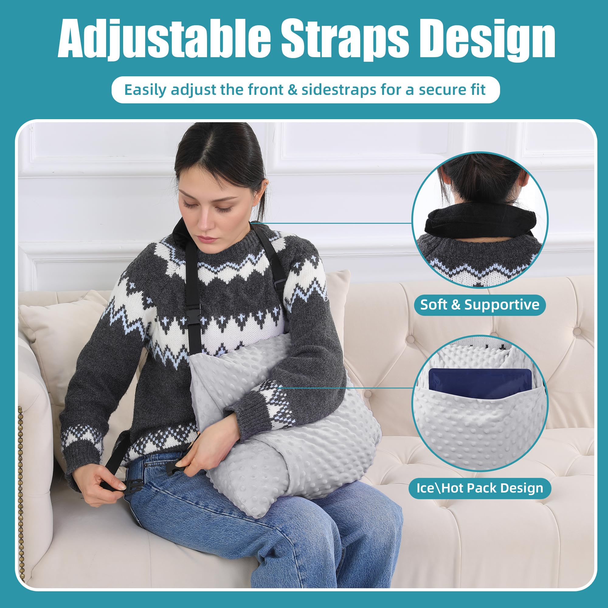 BALAPET pillows with gel pack inserted into pocket demonstrating stable placement and targeted temperature relief