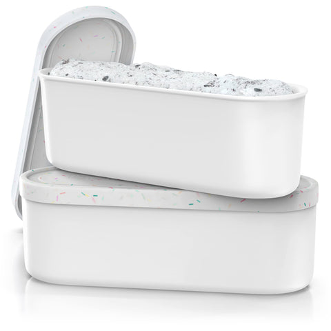 BALCI front view white tubs with sprinkles pattern showing stylish storage