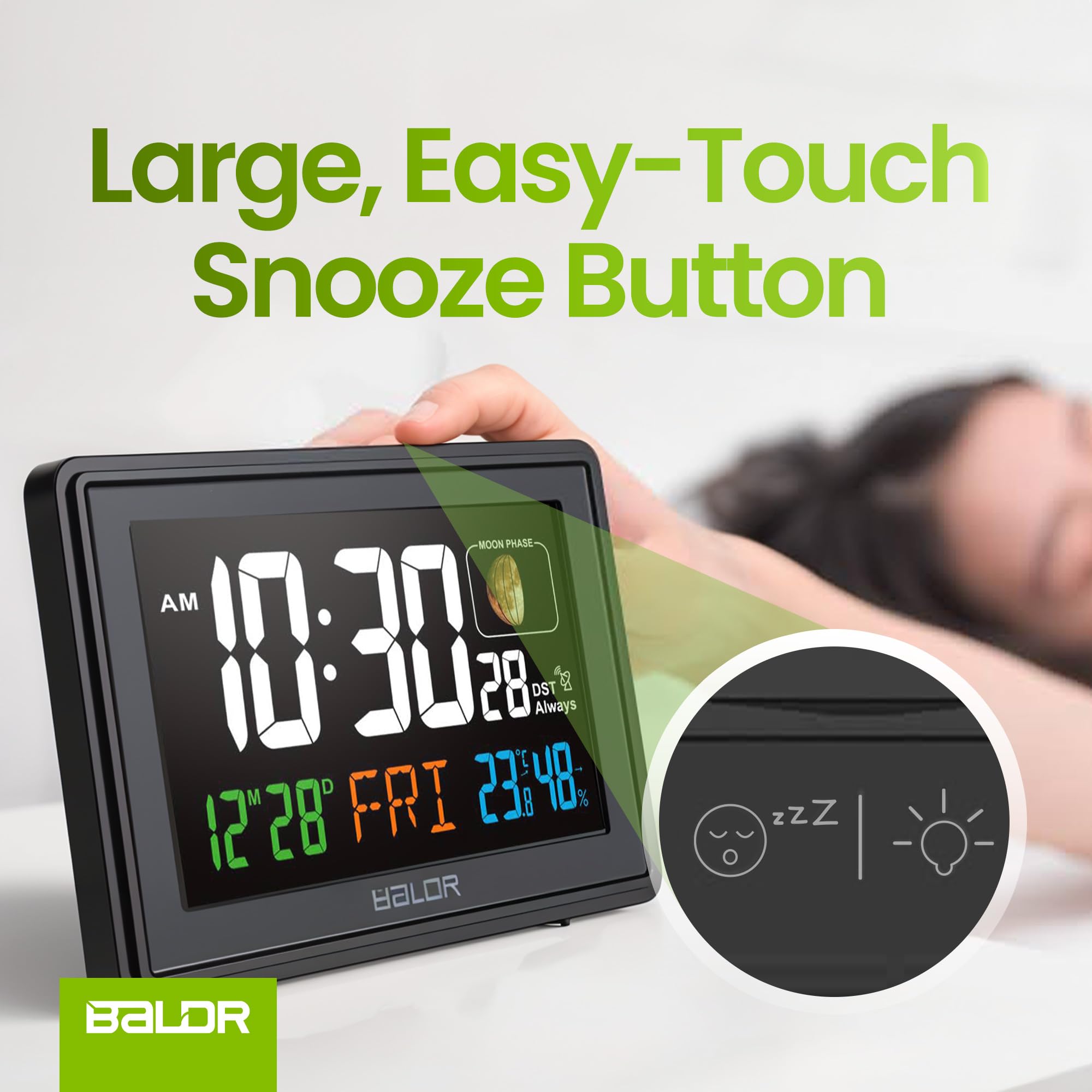 Baldr brightness comparison illustrating four dimmer levels for sleep