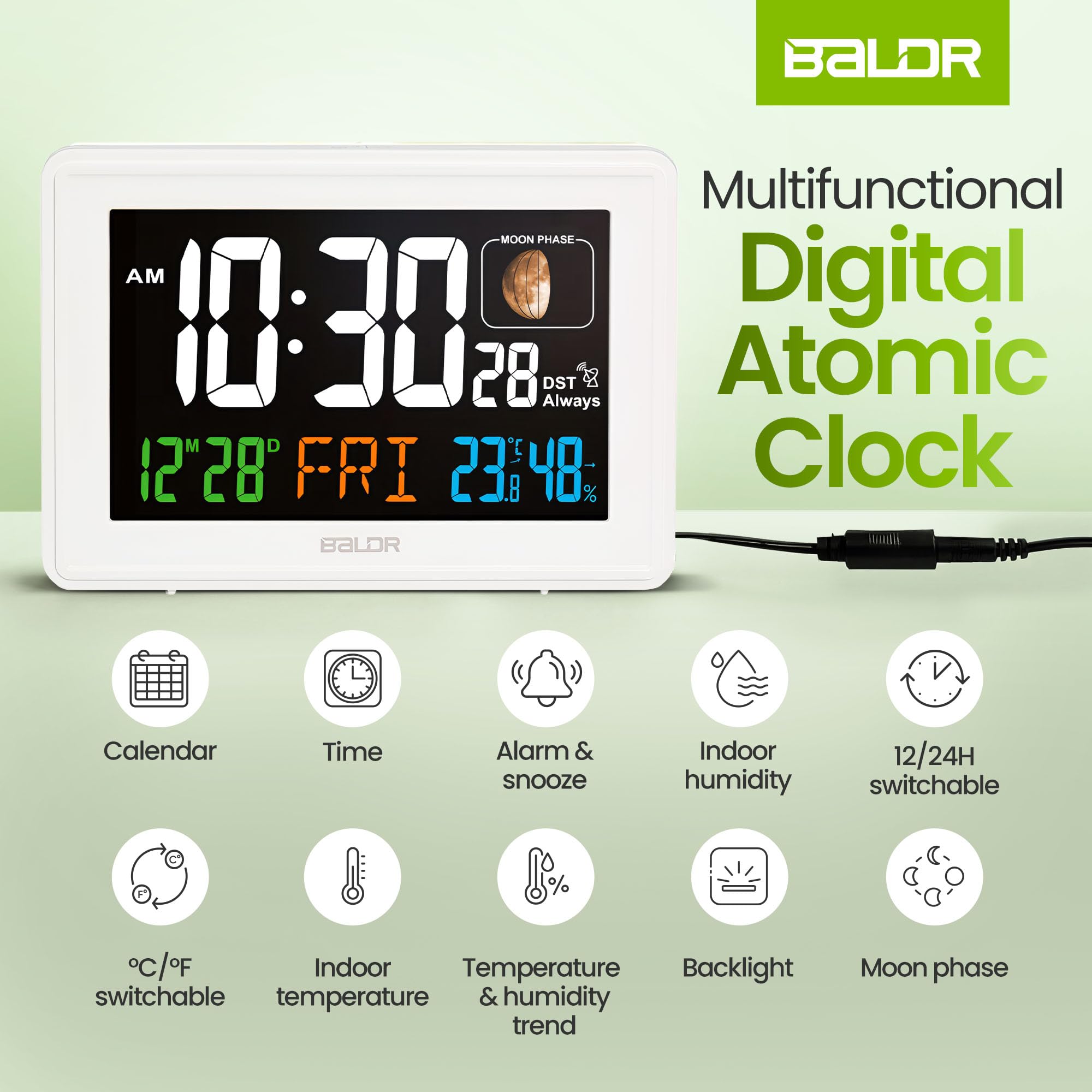 Baldr moon phase graphic visible on screen for quick lunar reference