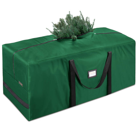 BALEINE front view of green 9ft tree storage bag showing size and shape, protects tree