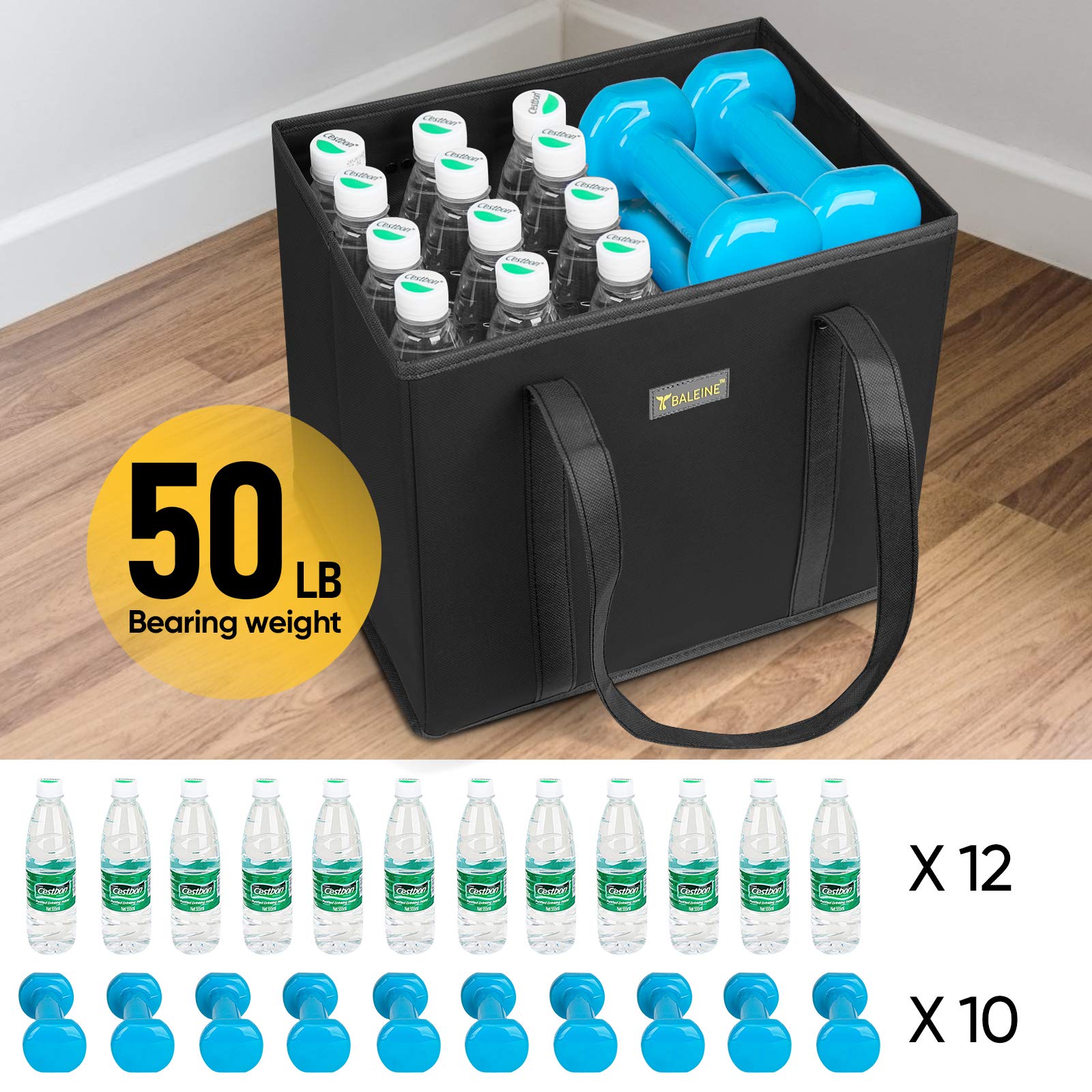 BALEINE open bag with groceries to show true size and load capacity