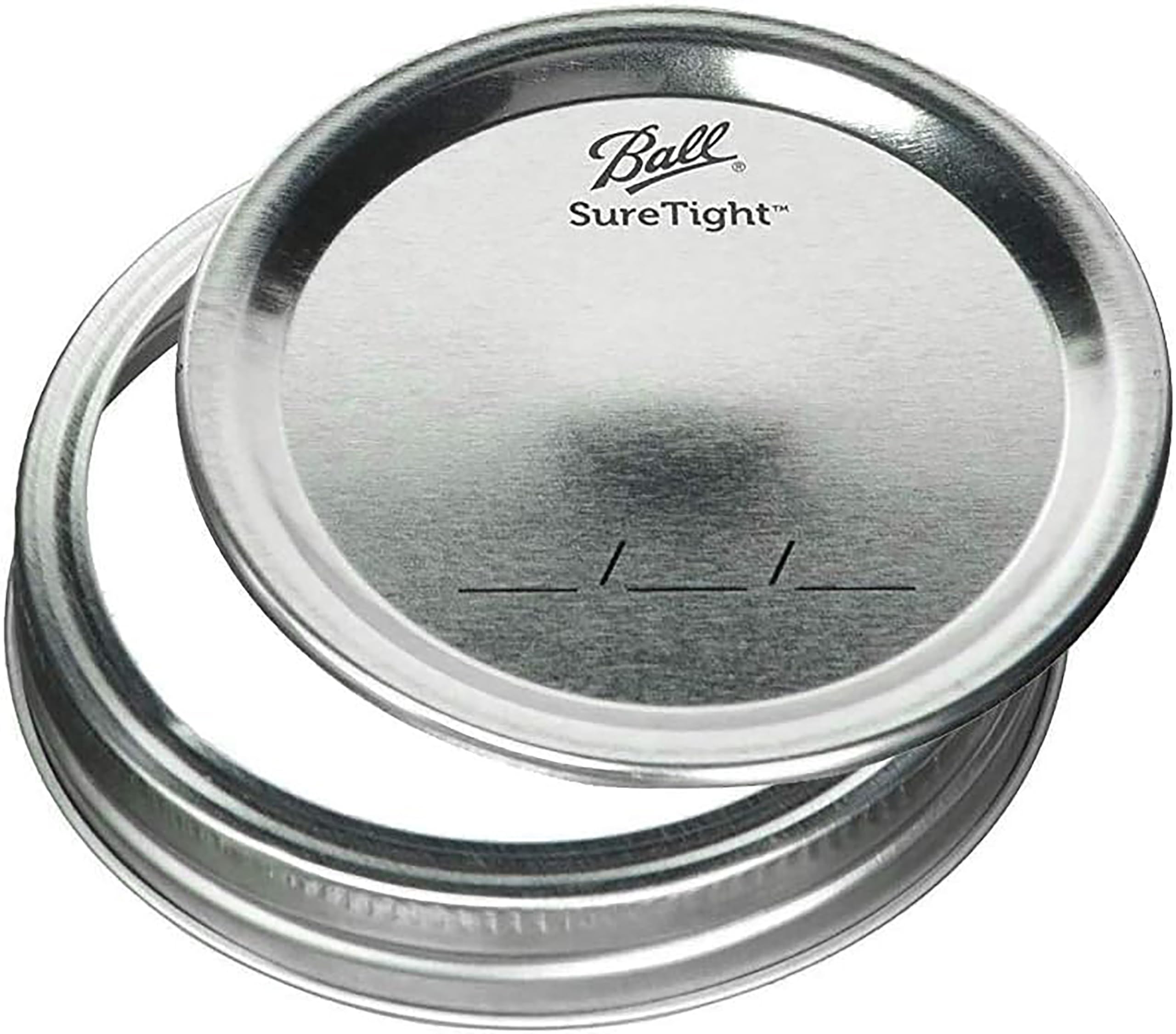 Set of Ball lids and bands on counter, highlighting airtight gaskets and rust resistance