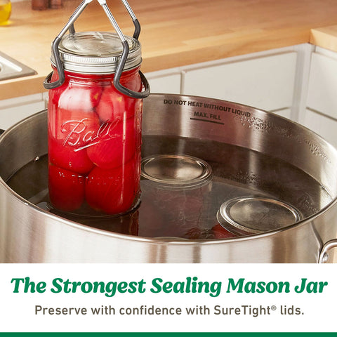 Ball lids stacked in storage container illustrating space-saving organization