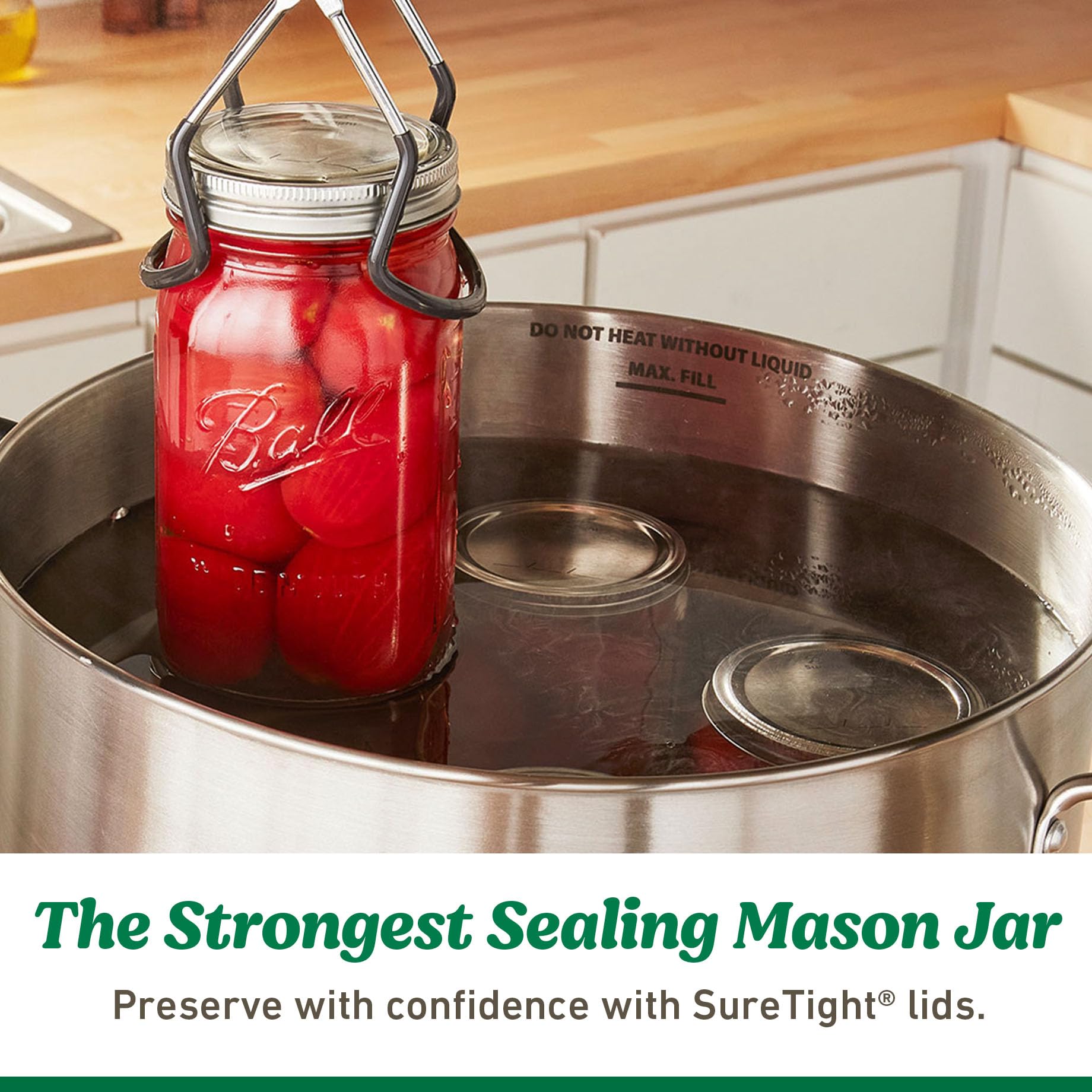Ball lid edge detail displaying durable rim for consistent sealing