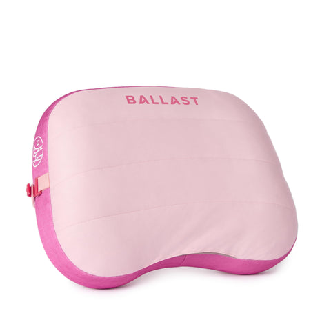 Ballast front view flamingo pink pillow showing shape and color benefit comfort
