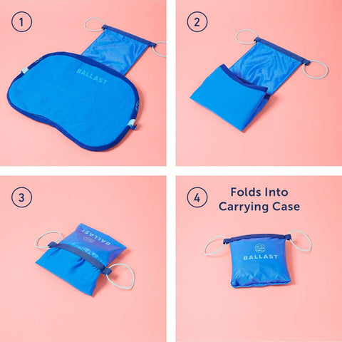 Ballast packed into compact carrying case for easy transport and storage