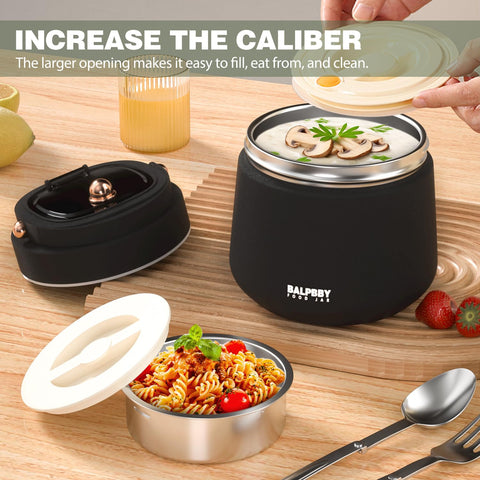 BALPBBY foldable spoon and fork stowed inside lid for compact convenience