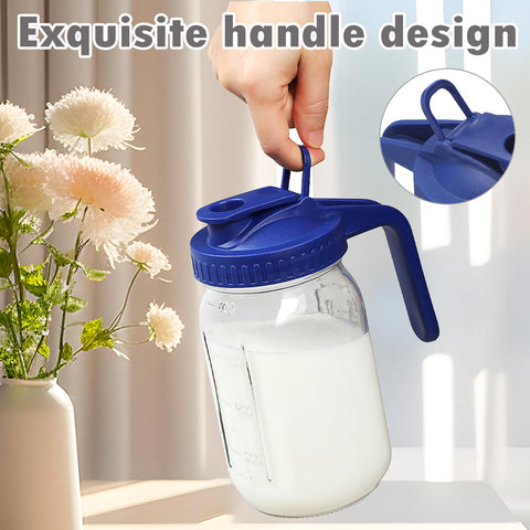Balter-D pitcher beside a measuring cup illustrating the 32oz capacity and scale