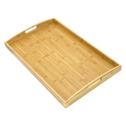 Bam & Boo tray front view shows natural finish and practical size for serving