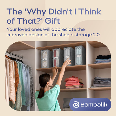 BAMBALIK in bedroom scene demonstrating tidy linen storage