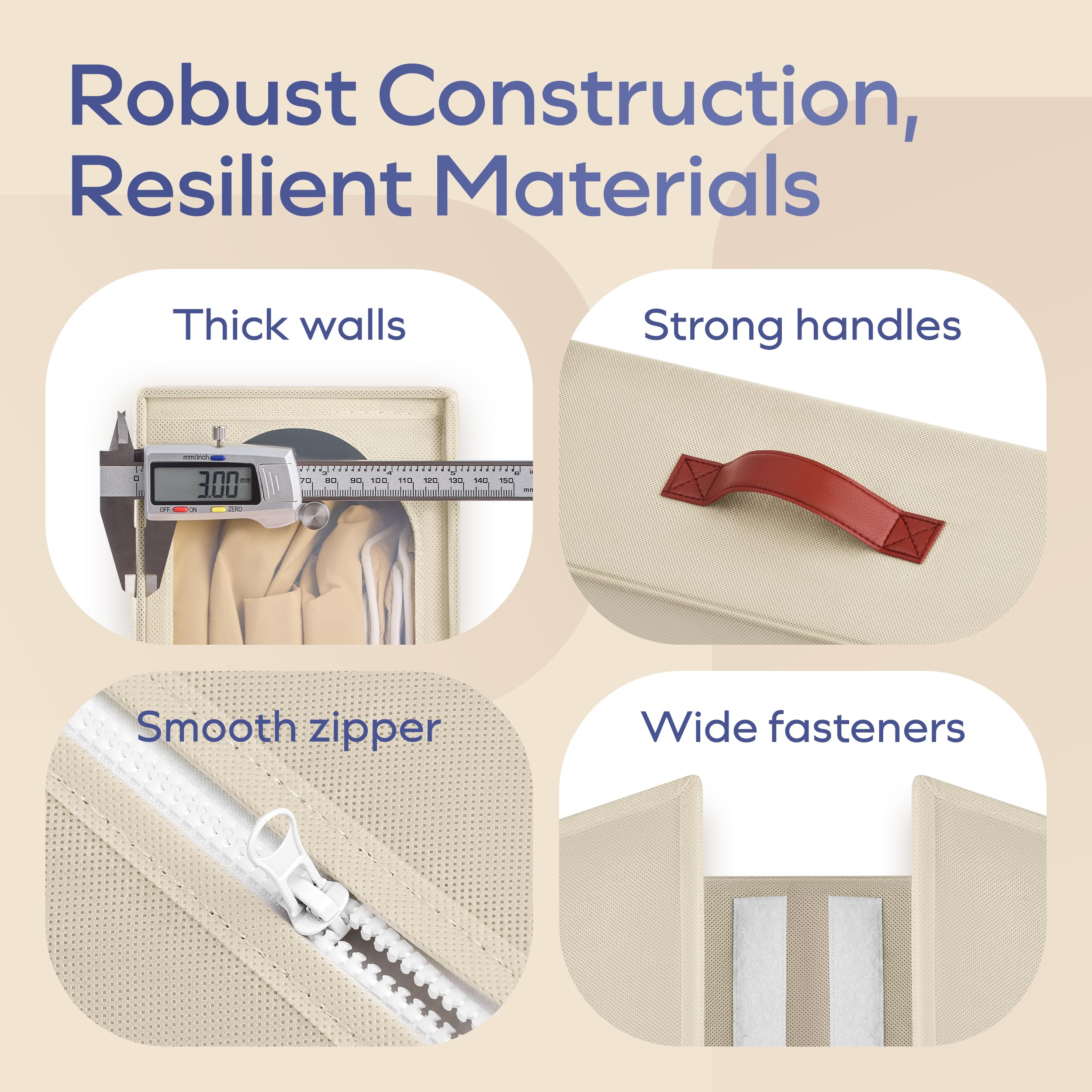 BAMBALIK reinforced handle detail for easy carrying and shelf removal