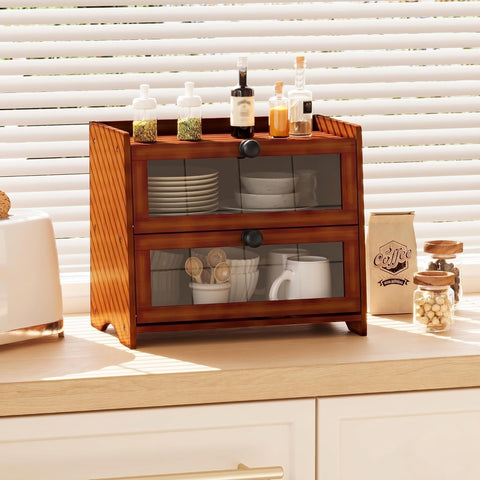 BAMBANG on countertop with jars on top showing space-saving and styling benefit