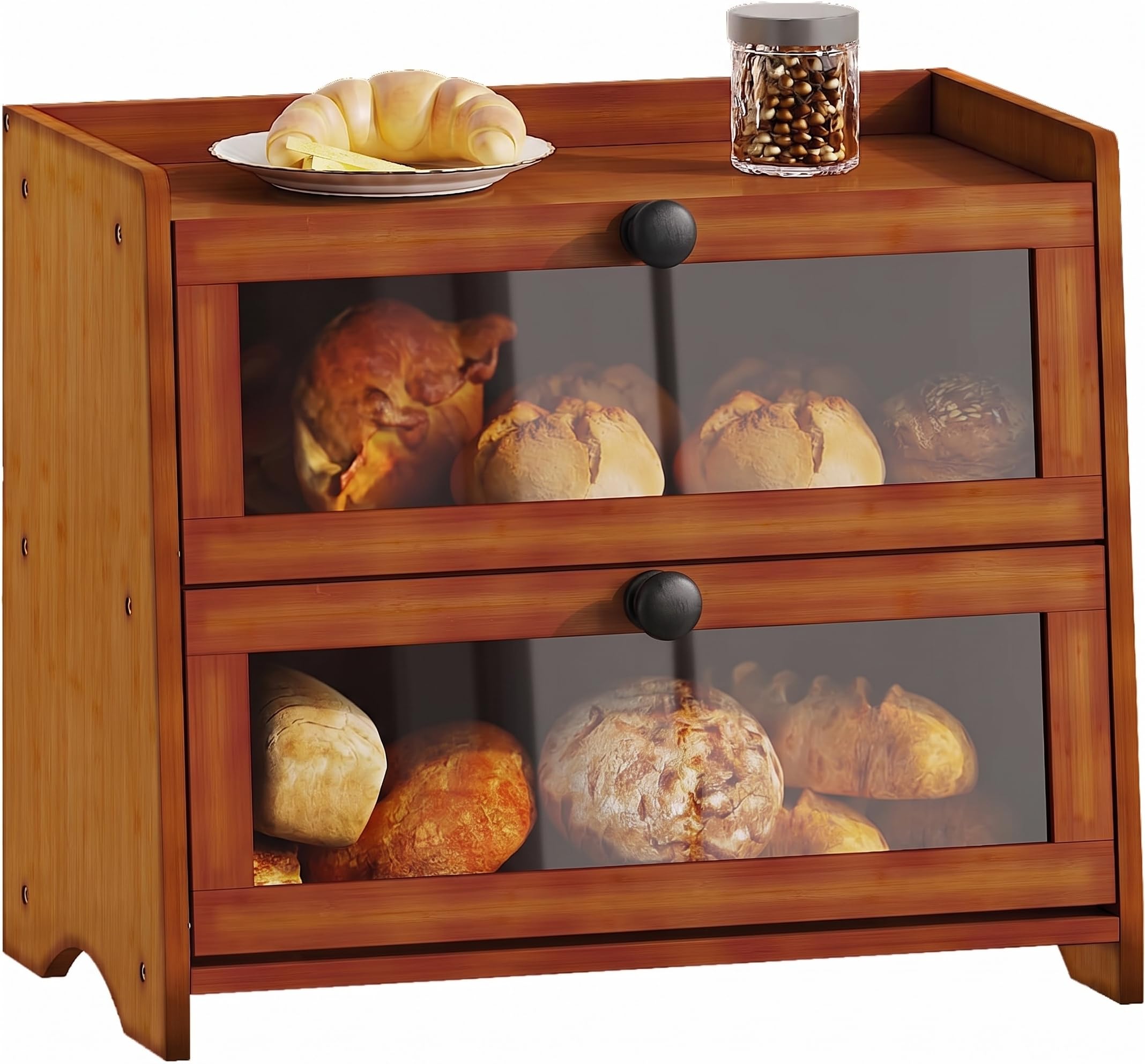 BAMBANG front view showing double-tier bamboo box and organized storage benefit