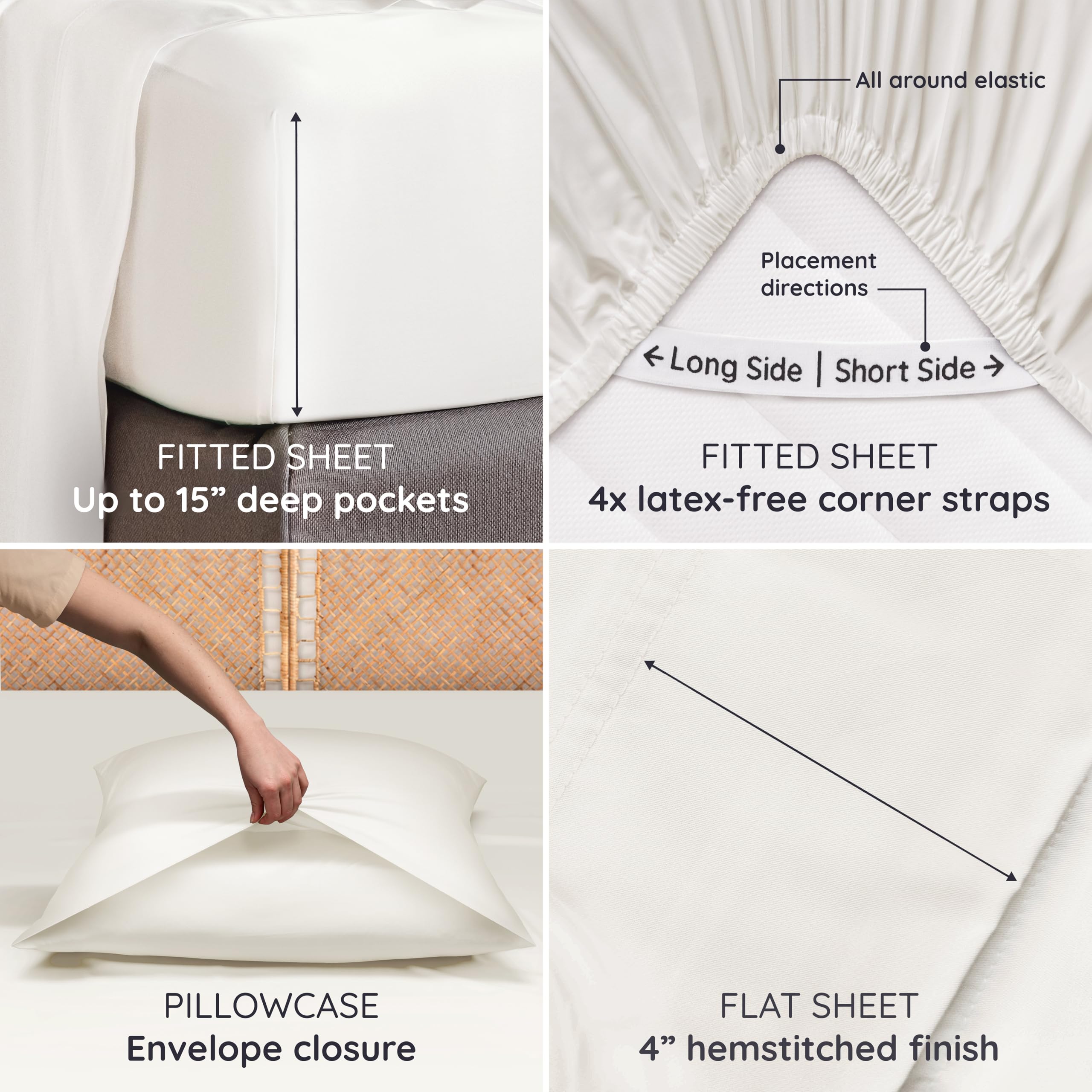 bambaw sheet on thick mattress in bedroom illustrating fit and smooth appearance