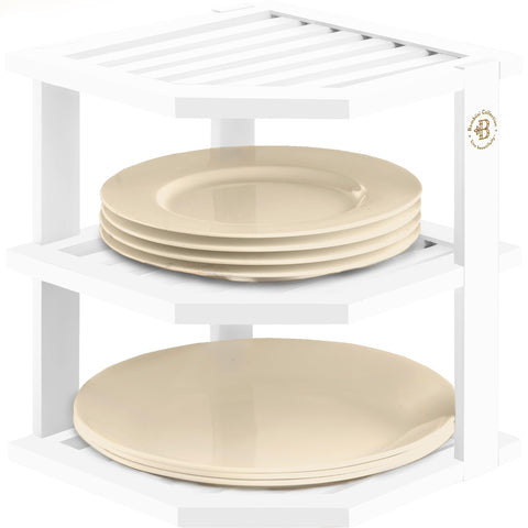 Bambüsi front view showing organized plates and cleared cabinet space
