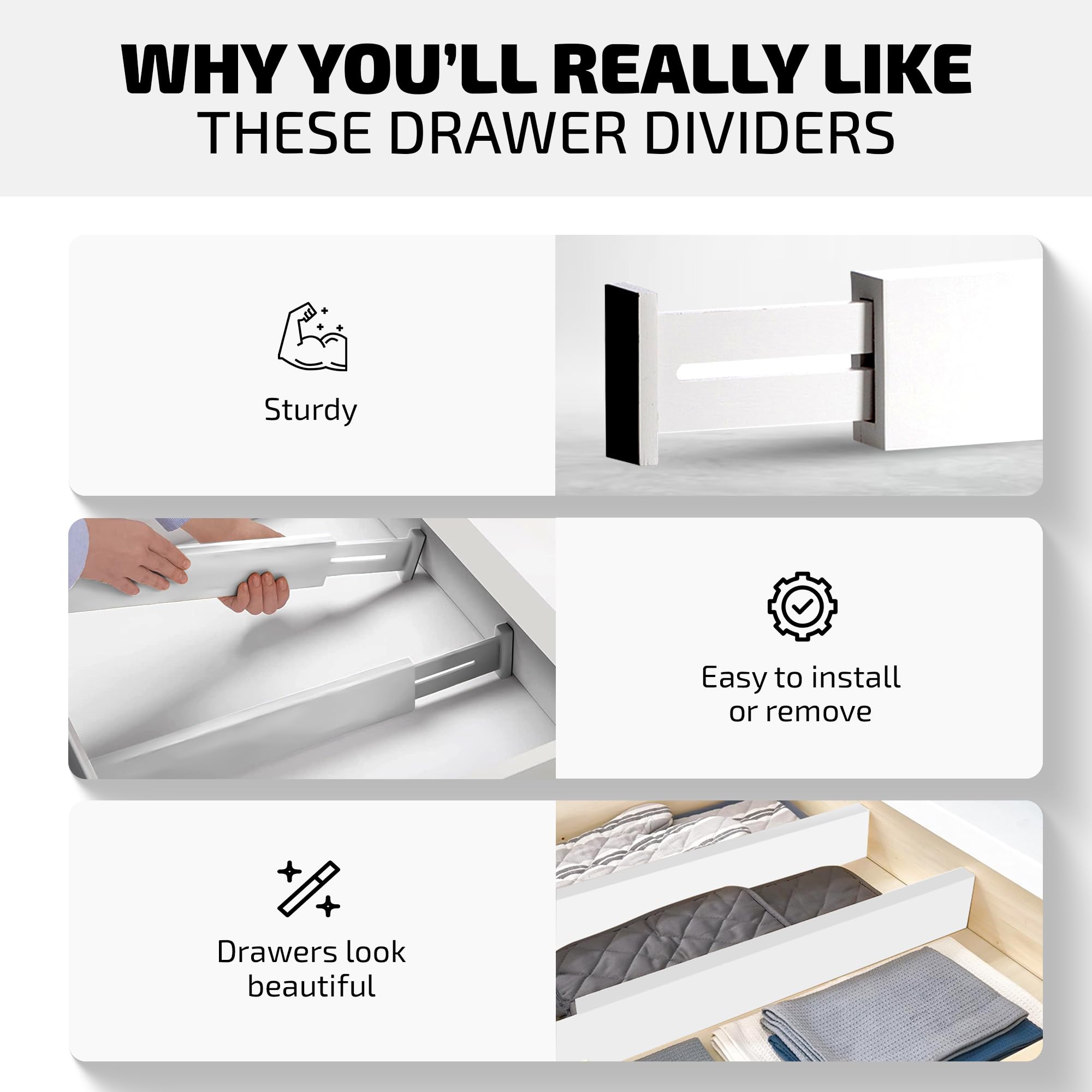 Bambüsi organizing cutlery in kitchen drawer for easy utensil access