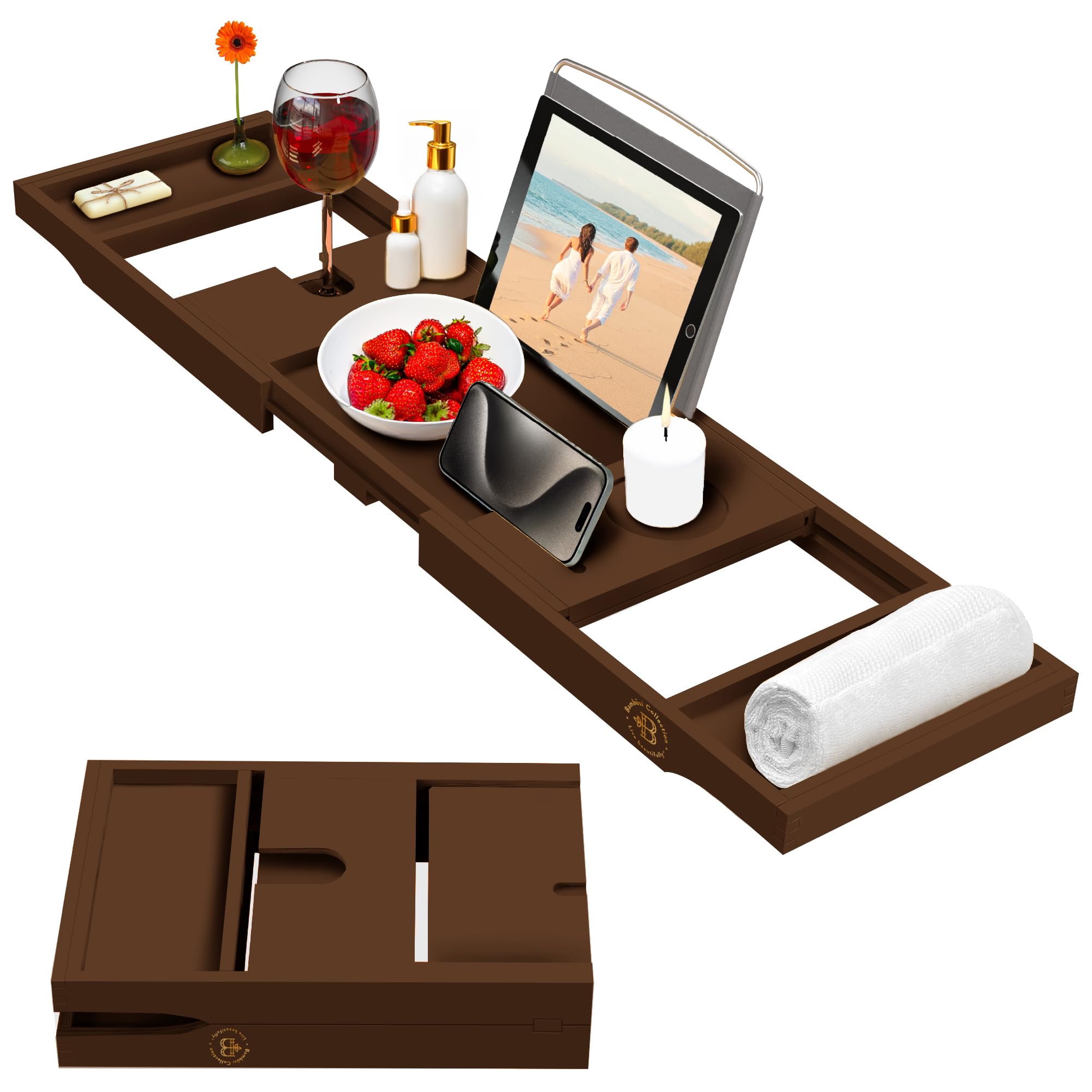 Bambüsi lifestyle bathroom spa setup creating a cozy, organized soak