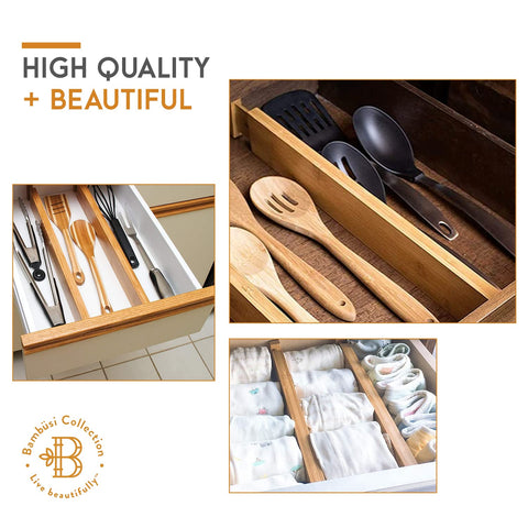Bambüsi in bathroom vanity drawer organizing cosmetics for faster morning routines