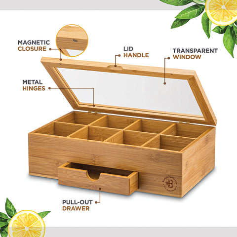 Bambüsi pull-out drawer closeup providing hidden storage and tidy counters