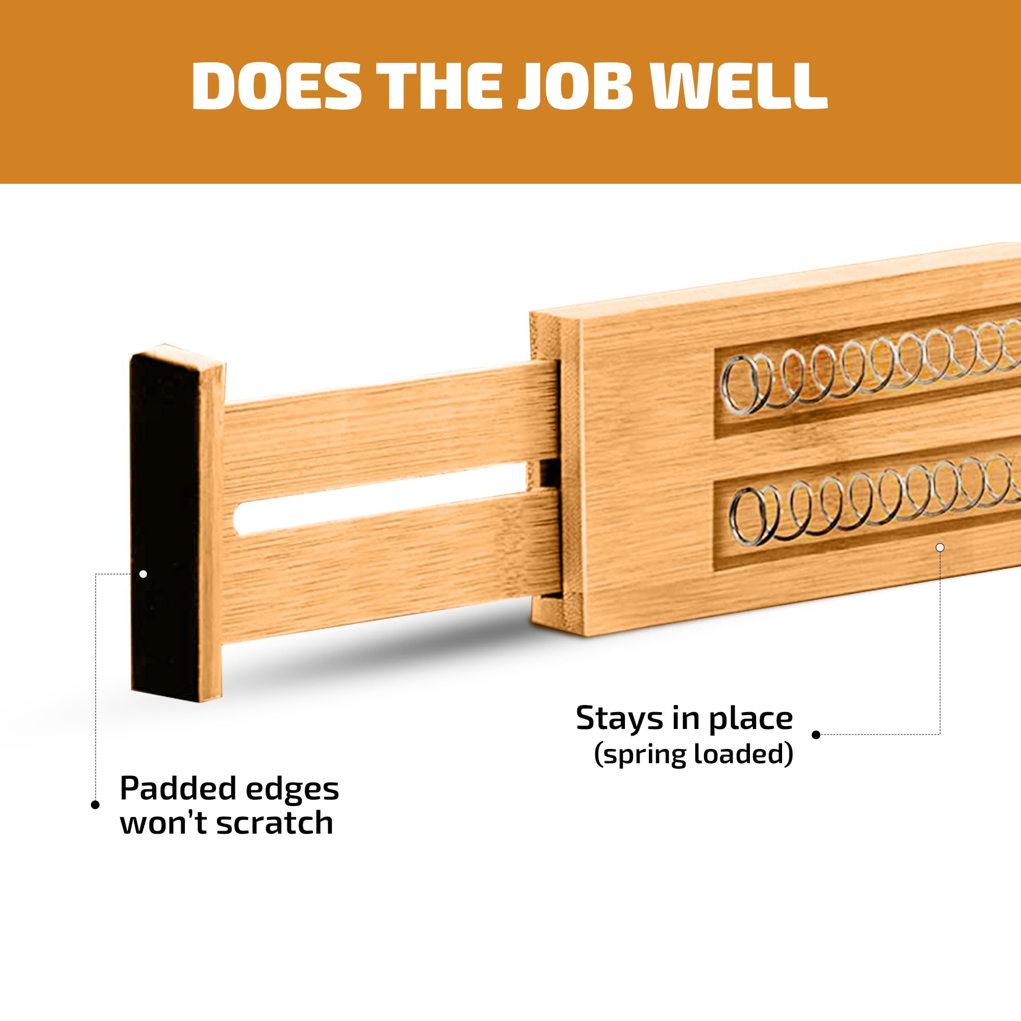 Bambüsi divider beside ruler showing adjustable 16–22 inch fit for accurate sizing