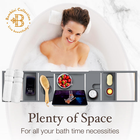 Bambüsi tray shown with tub to demonstrate scale and practical coverage for essentials