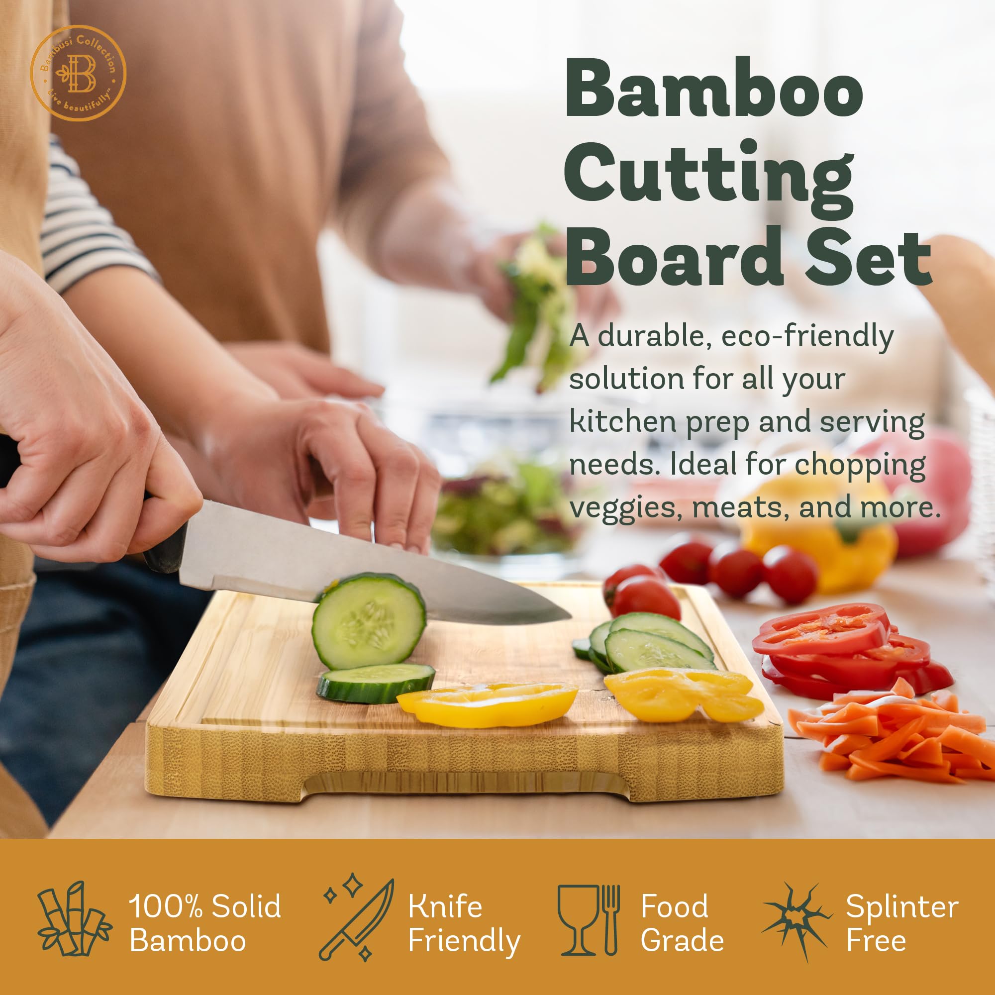 Bambüsi small board arranged with cheese and garnishes for serving