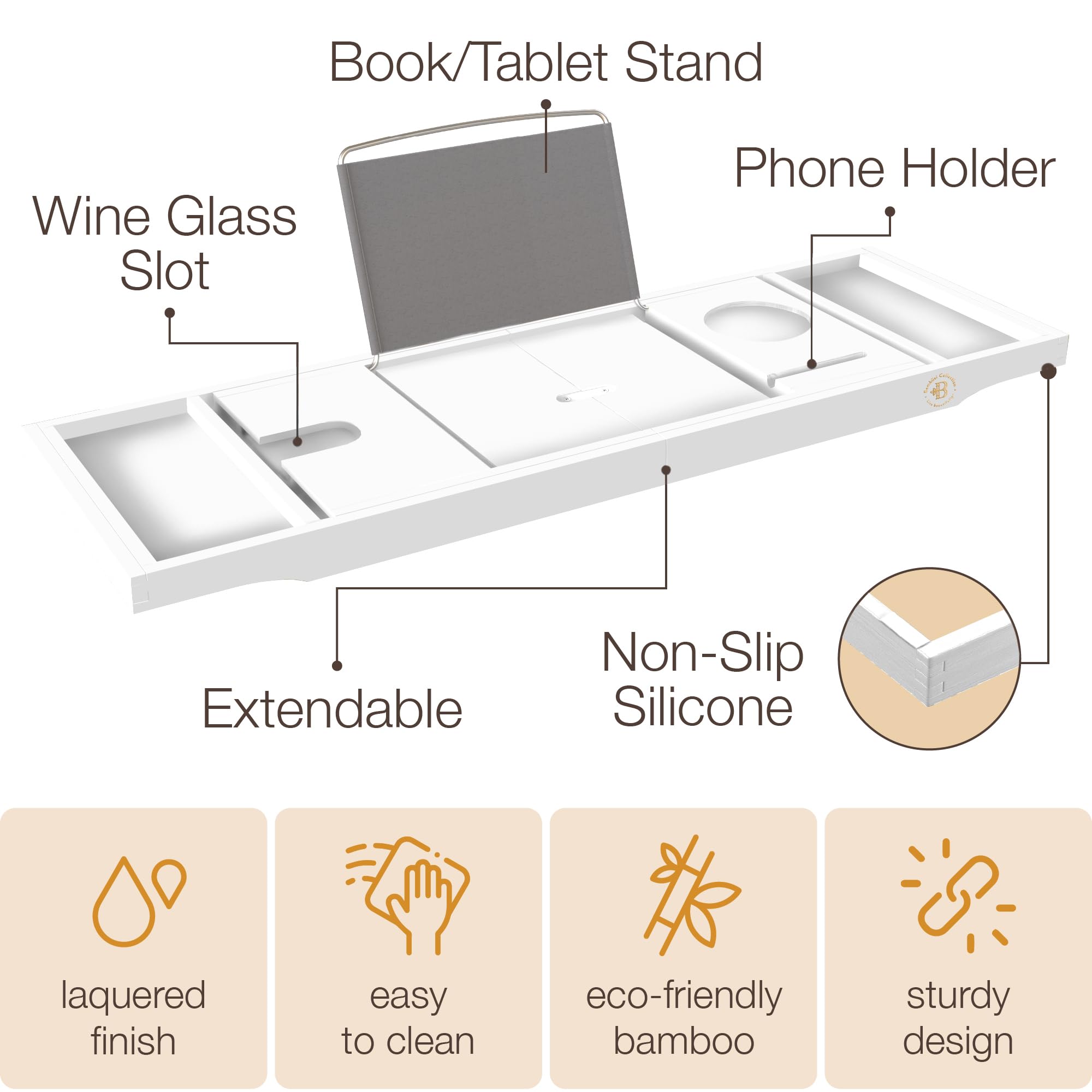 Bambüsi tablet and book stand in use benefit: hands-free reading or streaming