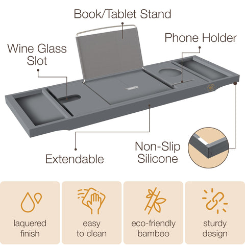 Bambüsi wine glass slot holding a stemmed glass securely for spill-free relaxation