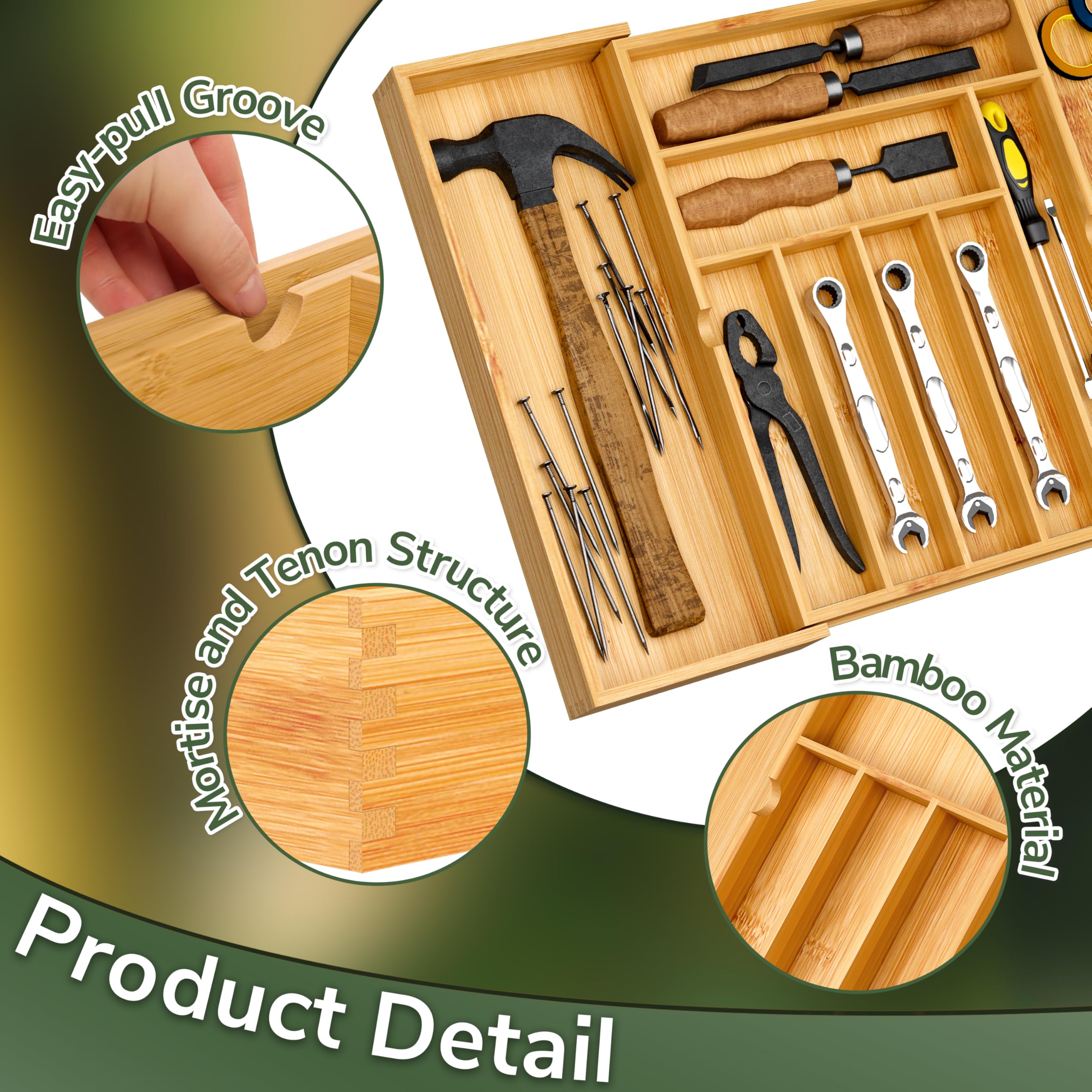 BAMEOS close-up of bamboo grain and smooth food-safe finish